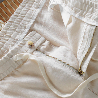 Relaxed casual linen trousers for men | Theodore Willow -6