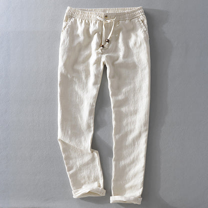 Relaxed casual linen trousers for men | Theodore Willow -1