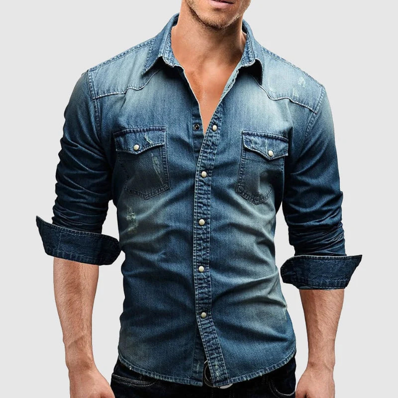Casual everyday denim shirt for men | Theodore Willow -5
