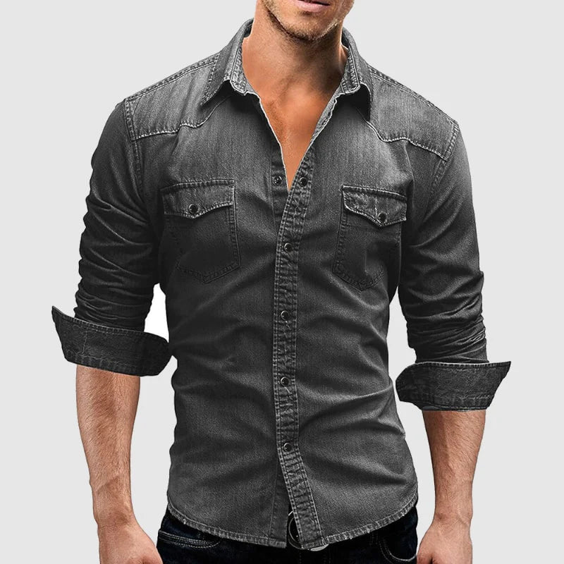 Casual everyday denim shirt for men | Theodore Willow -6