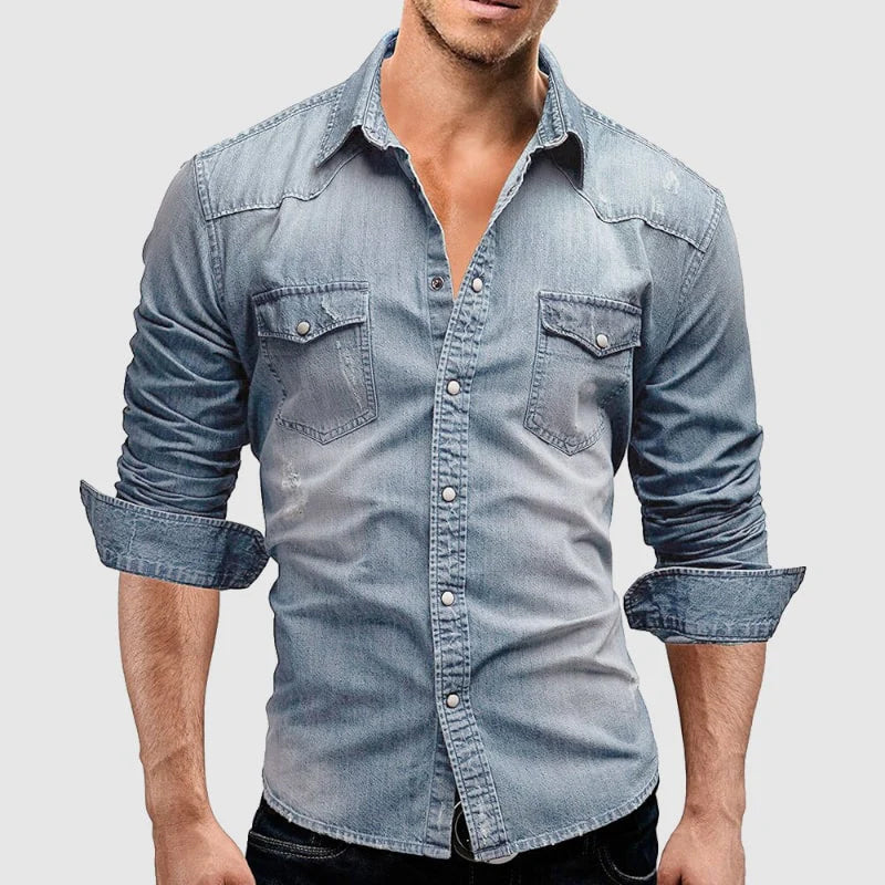 Casual everyday denim shirt for men | Theodore Willow -7