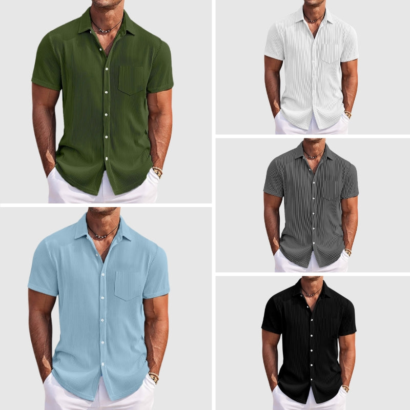 Casual relaxed striped summer shirt for men | Theodore Willow -6