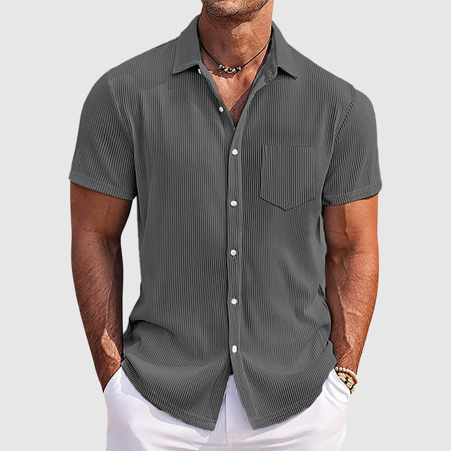 Casual relaxed striped summer shirt for men | Theodore Willow -4