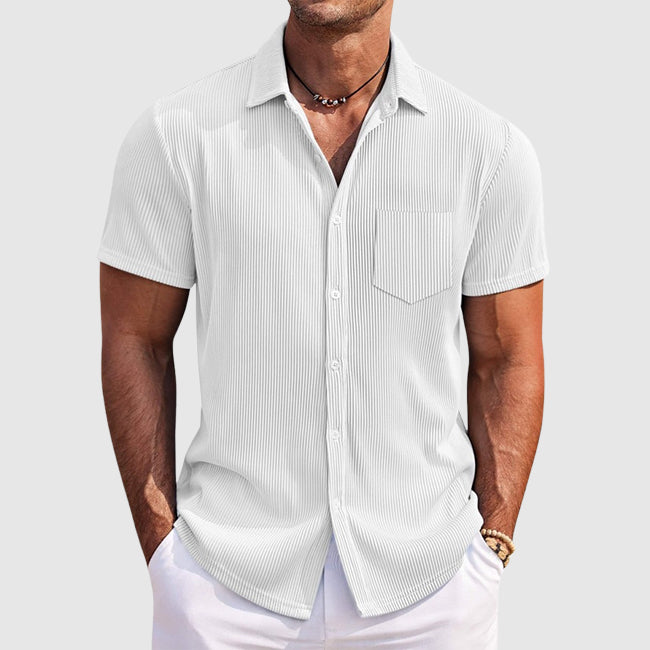 Casual relaxed striped summer shirt for men | Theodore Willow -3
