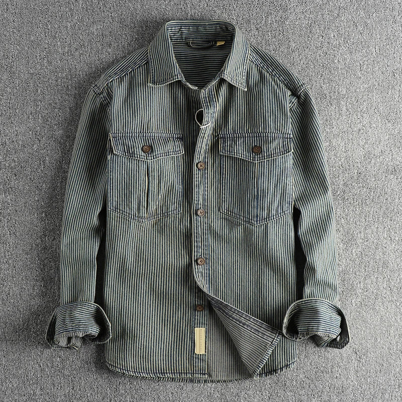 Vintage denim shirt for men -2