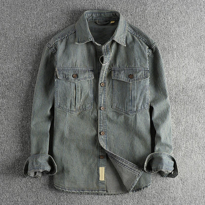 Vintage denim shirt for men -2
