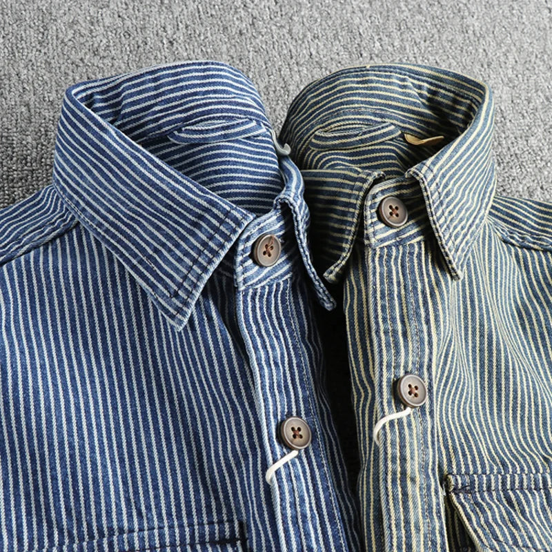 Vintage denim shirt for men -5