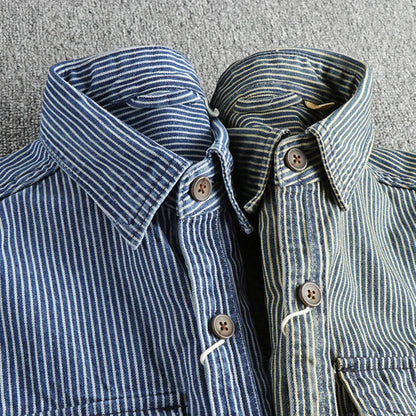 Vintage denim shirt for men -5