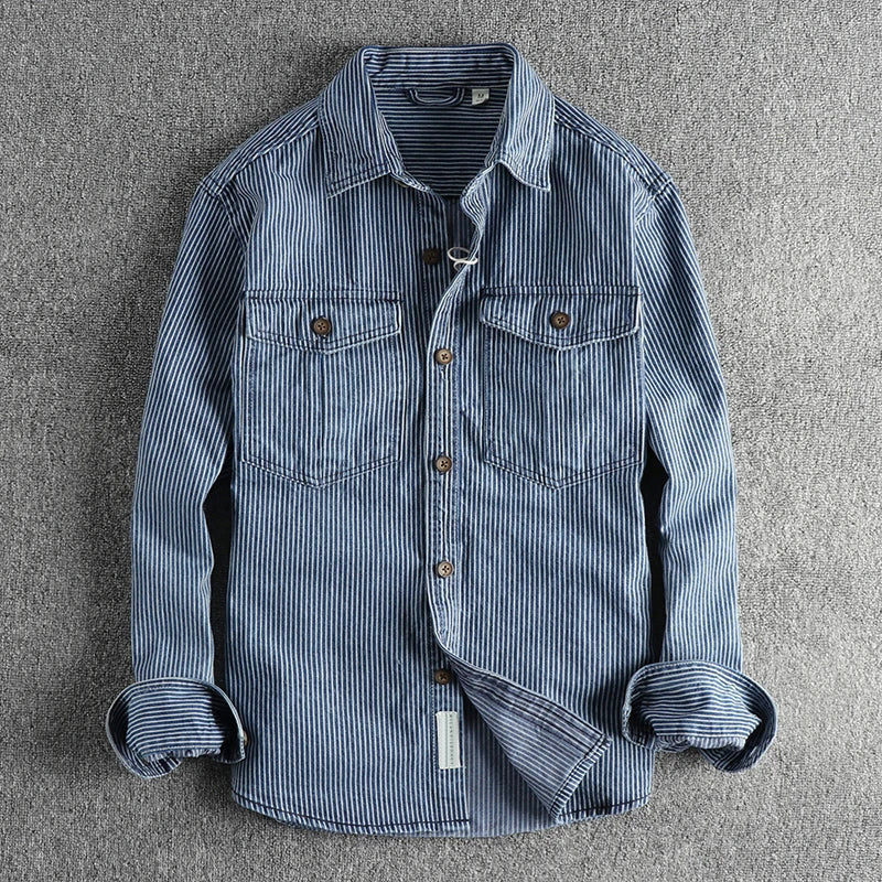 Vintage denim shirt for men -1