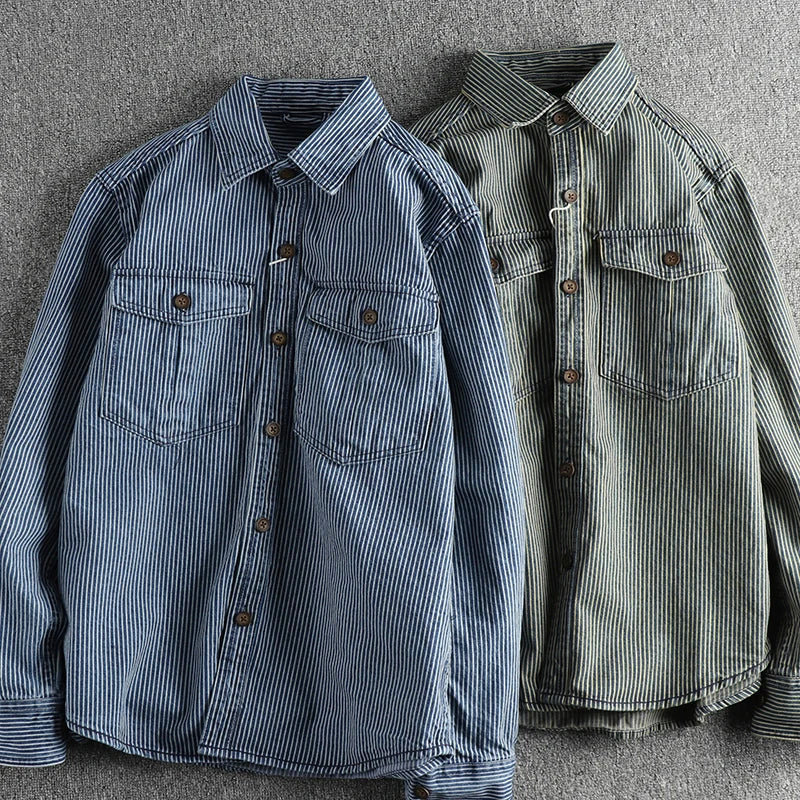 Vintage denim shirt for men -4