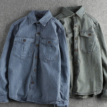 Vintage denim shirt for men -4