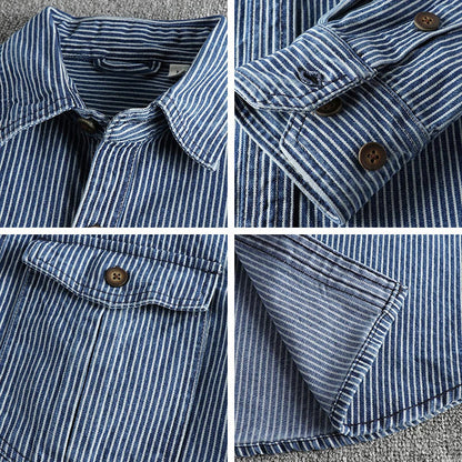 Vintage denim shirt for men -6