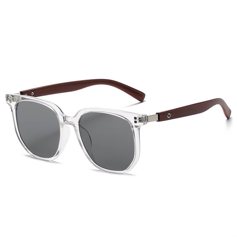 Classic frame sunglasses with handcrafted wood arms for men | Bravon