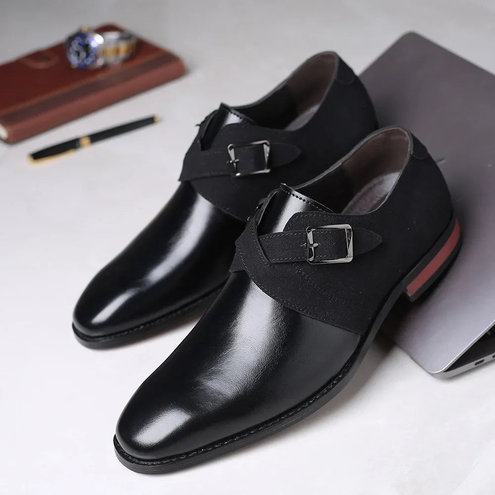 Dual tone buckle loafer with polished refined finish for men | Barclay