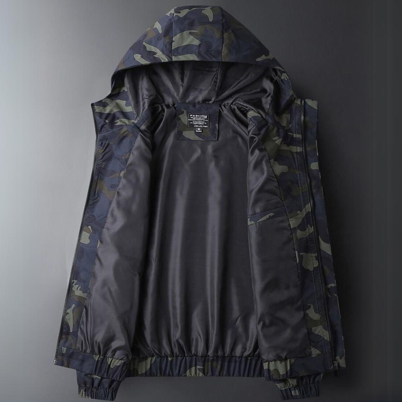 Lightweight water-resistant hooded camo jacket for men | Ranger -3