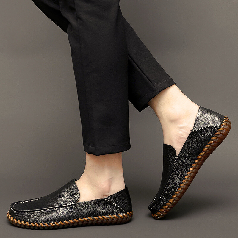 Handmade breathable leather slip-on loafers for men | Bennett -11