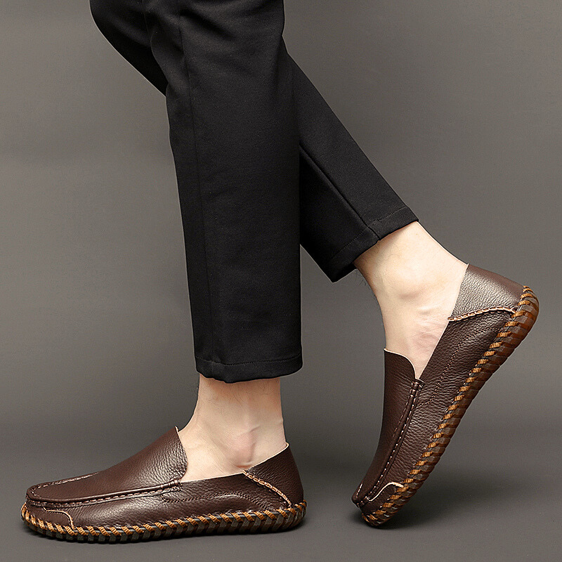 Handmade breathable leather slip-on loafers for men | Bennett -9