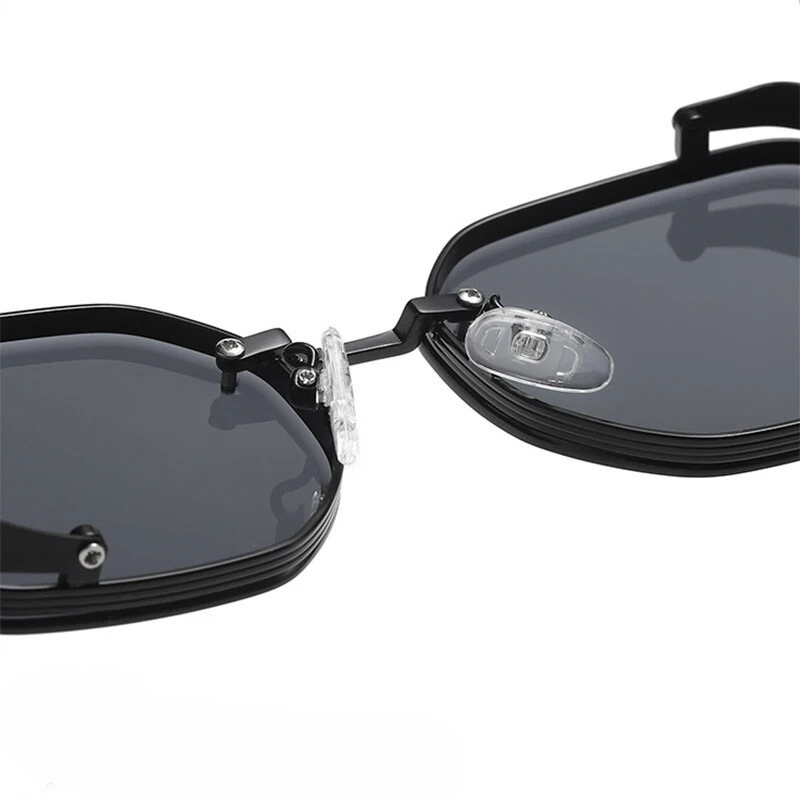 Vintage style polarised aluminium frame sunglasses for men | Steampunk -7