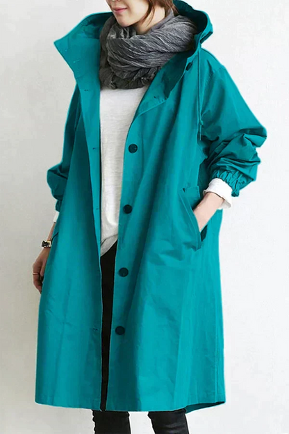 Urban oversize hooded waterproof raincoat for women | Elizabeth -11
