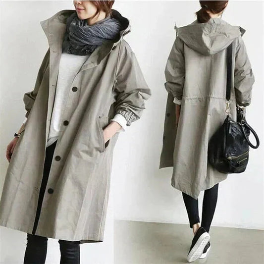 Urban oversize hooded waterproof raincoat for women | Elizabeth -1