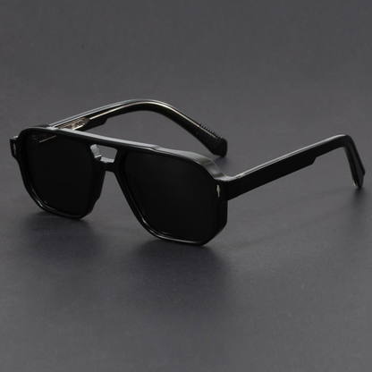 Bold aviator sunglasses with blackout UV protection lenses for men | Kairo