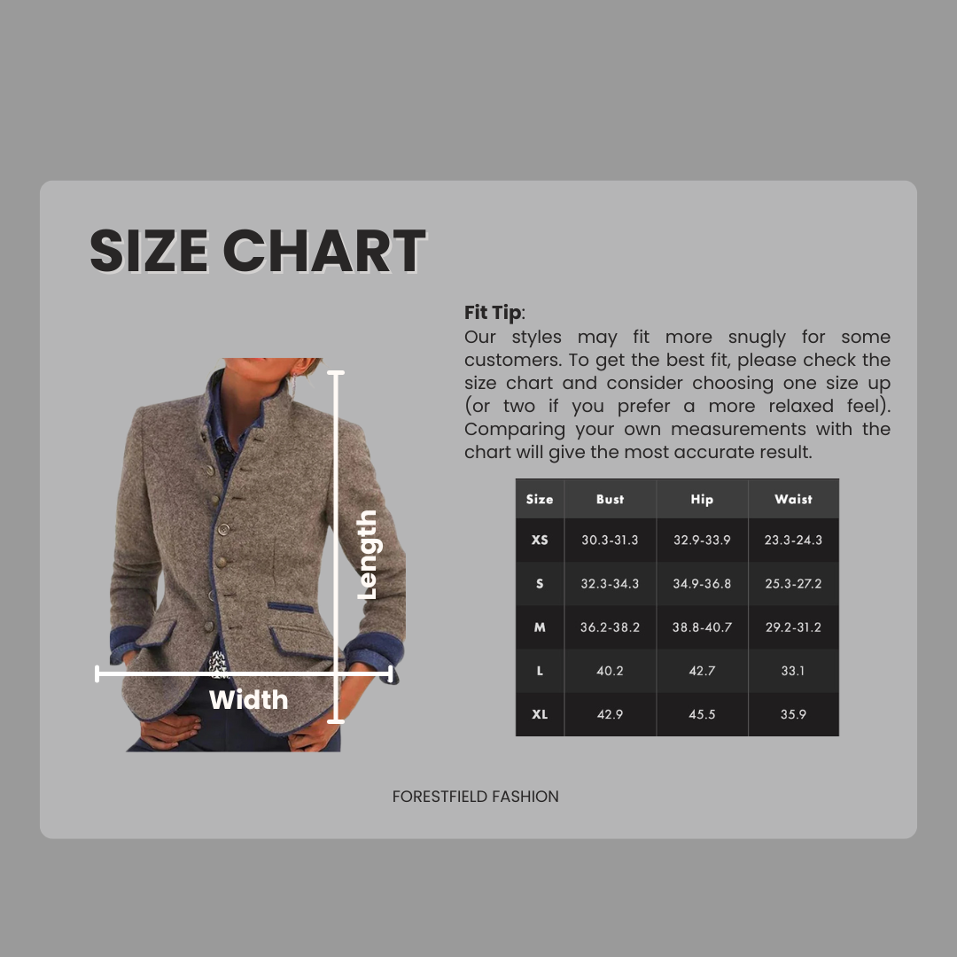 Vintage stand-collar two-tone blazer for women | Adrienne