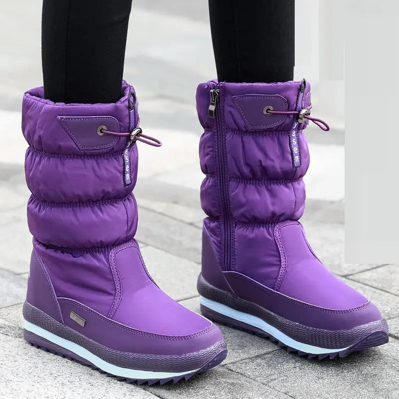 Cosy waterproof mid-calf winter boots for women -2