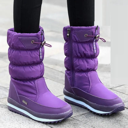 Cosy waterproof mid-calf winter boots for women -2
