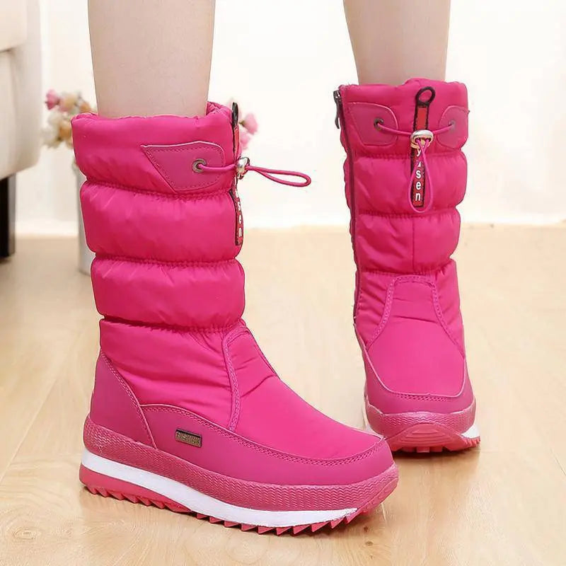 Cosy waterproof mid-calf winter boots for women -3