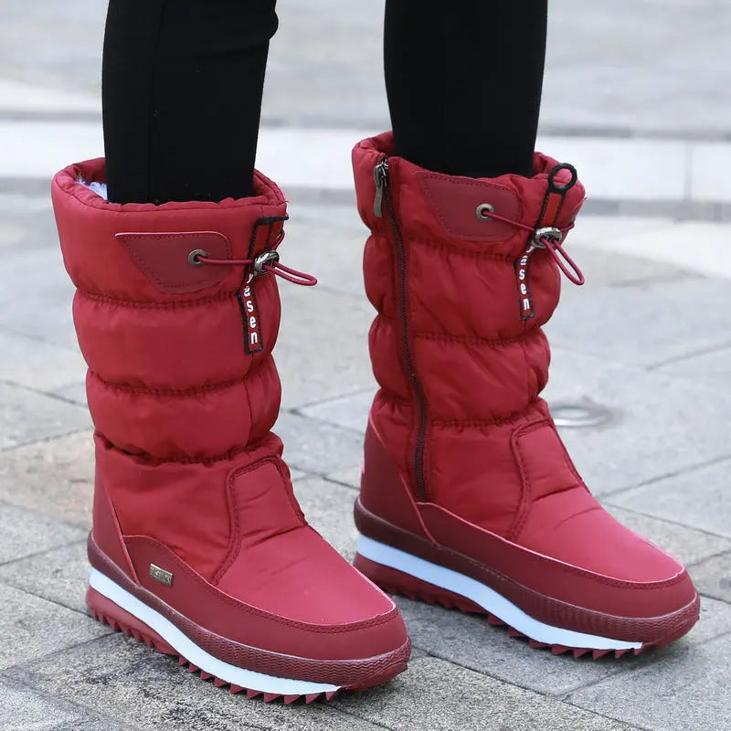 Cosy waterproof mid-calf winter boots for women -4
