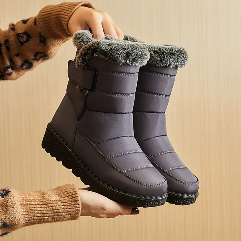 Warm non-slip waterproof snow boots for women -2