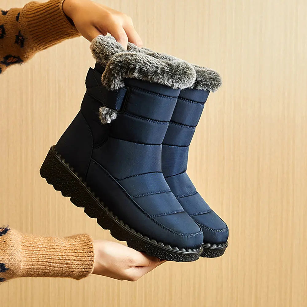 Warm non-slip waterproof snow boots for women -3