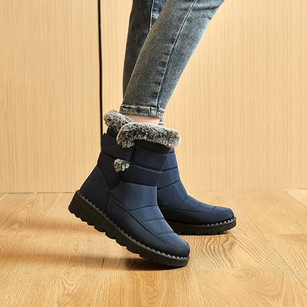 Warm non-slip waterproof snow boots for women -1