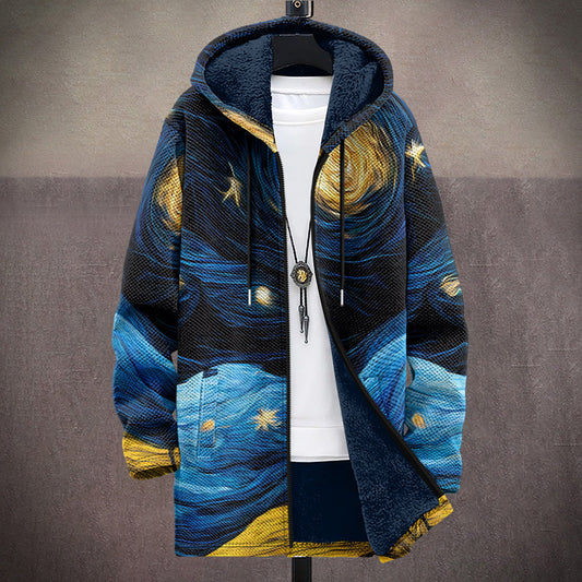 Art inspired knit cardigan with relaxed tailored fit for men | Waverley