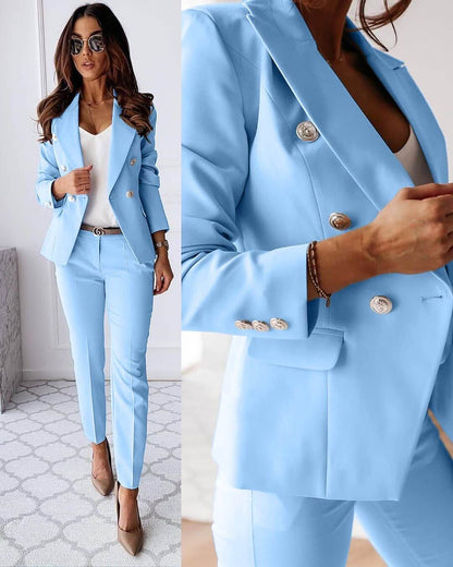 Chic modern blazer and trouser set for women | Elena -6