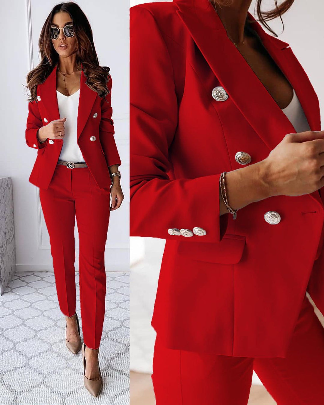 Chic modern blazer and trouser set for women | Elena -2