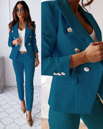 Chic modern blazer and trouser set for women | Elena -4