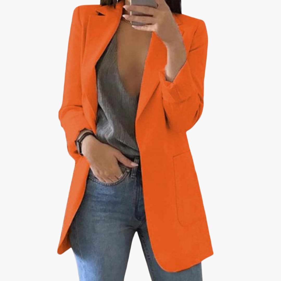 Smart structured front-pocket blazer for women -4