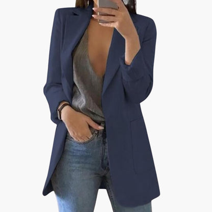 Smart structured front-pocket blazer for women -8