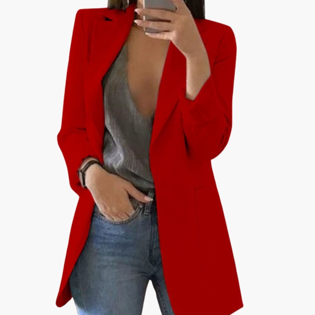 Smart structured front-pocket blazer for women -6