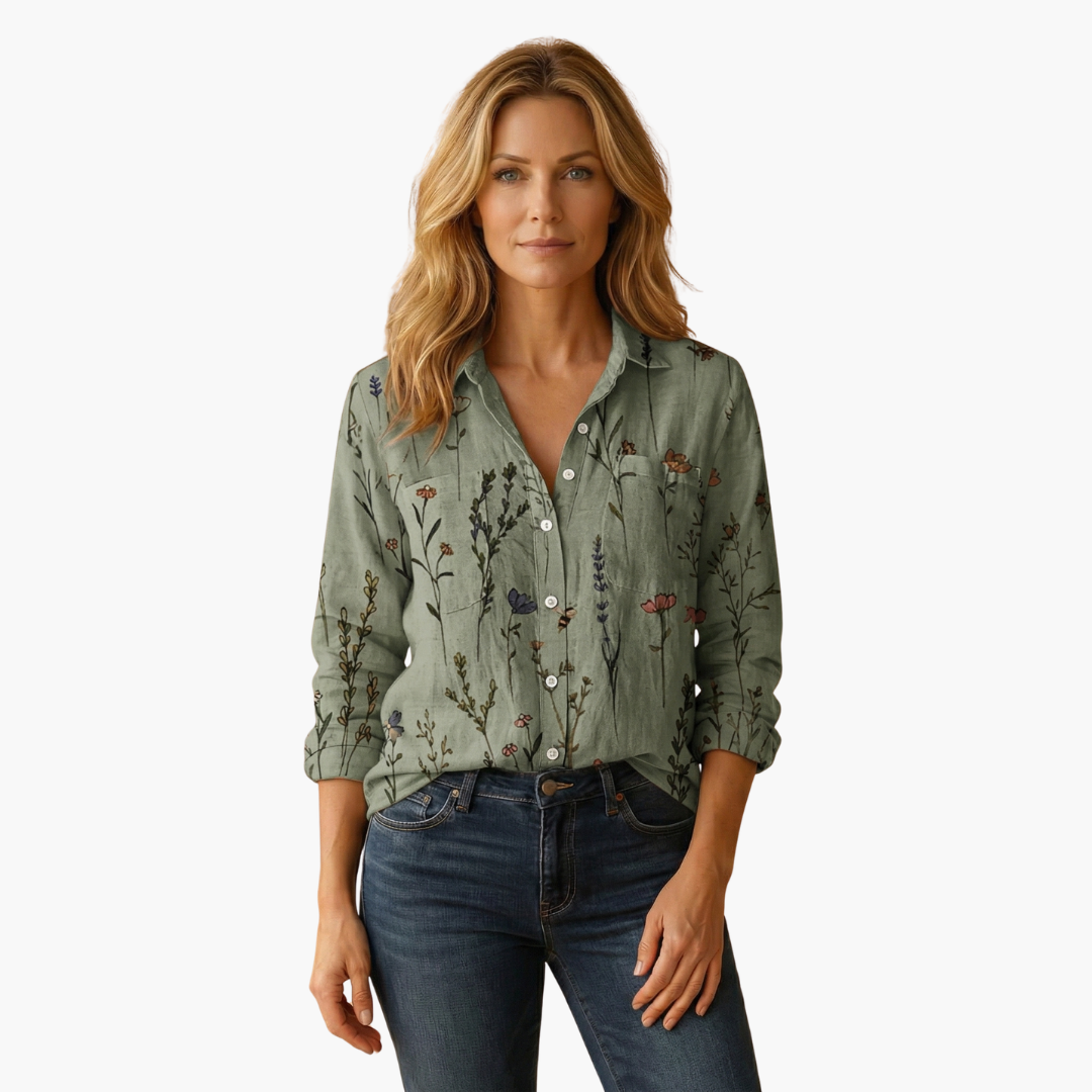 Classic button-down collared shirt for women -8