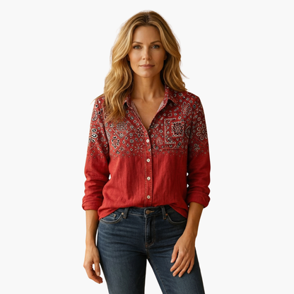 Classic button-down collared shirt for women -2