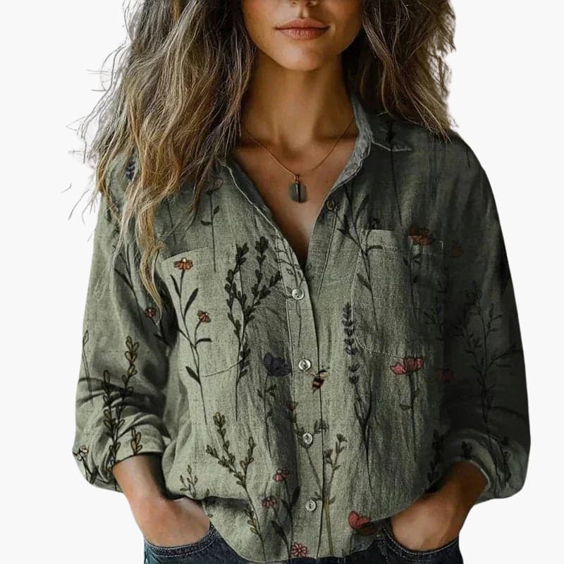 Classic button-down collared shirt for women -7