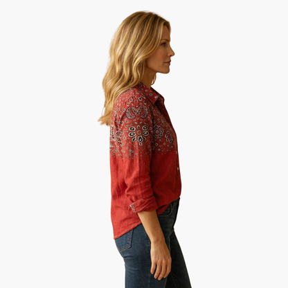 Classic button-down collared shirt for women -3