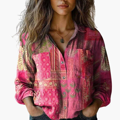 Classic button-down collared shirt for women -11