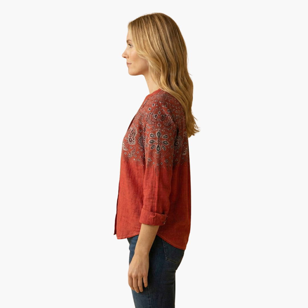 Classic button-down collared shirt for women -4
