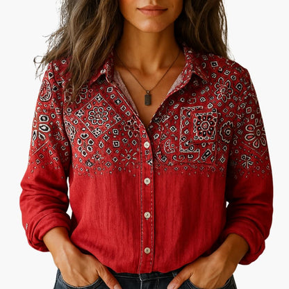 Classic button-down collared shirt for women -1
