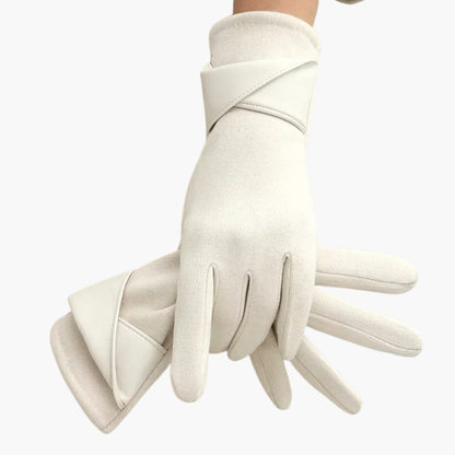 Warm fleece-lined adjustable winter gloves for women -5