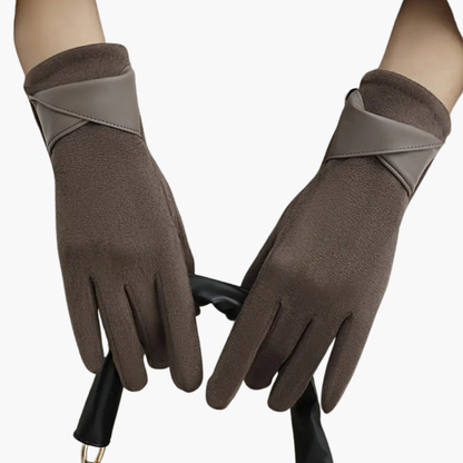 Warm fleece-lined adjustable winter gloves for women -3