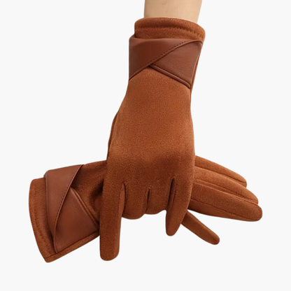 Warm fleece-lined adjustable winter gloves for women -4